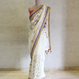 Ivory Gota Zaal Saree With Fushica Gota Blouse