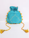 Turquoise Shibori Potli Bag