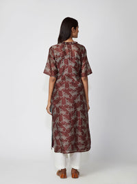 Mahogany Printed Straight Kurta