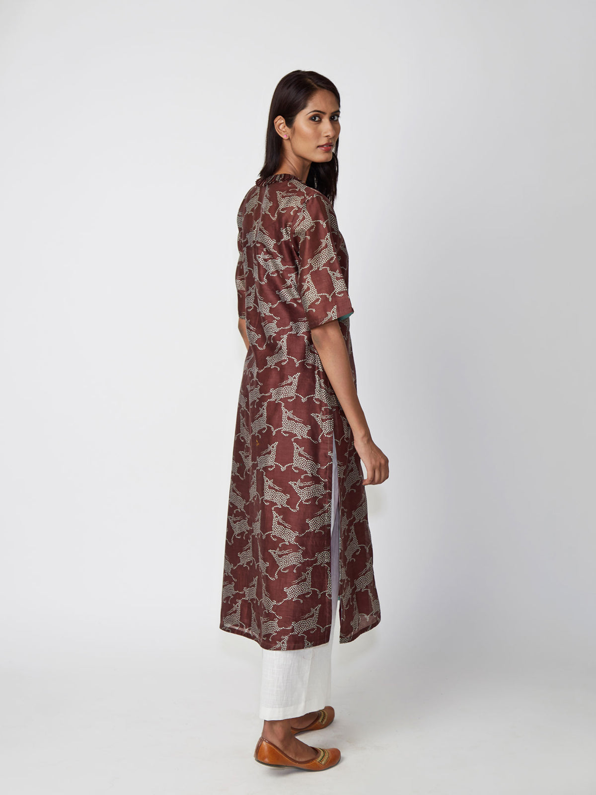Mahogany Printed Straight Kurta