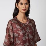 Mahogany Printed Straight Kurta