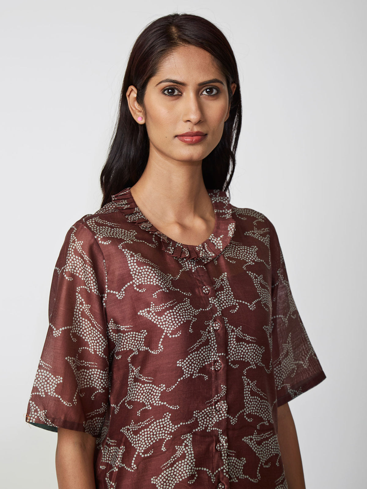 Mahogany Printed Straight Kurta
