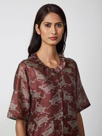 Mahogany Printed Straight Kurta