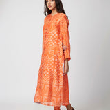 Amber Tribal Shibori Chanderi Kurta
