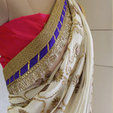Ivory Gota Zaal Saree With Fushica Gota Blouse