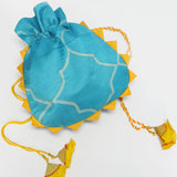 Turquoise Shibori Potli Bag