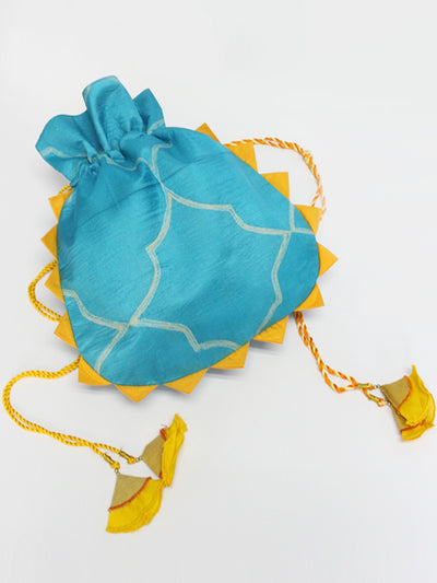 Turquoise Shibori Potli Bag