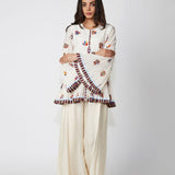 Ivory Printed Peplum Shirt