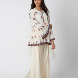 Ivory Printed Peplum Shirt