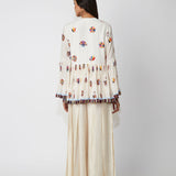 Ivory Printed Peplum Shirt