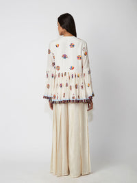 Ivory Printed Peplum Shirt