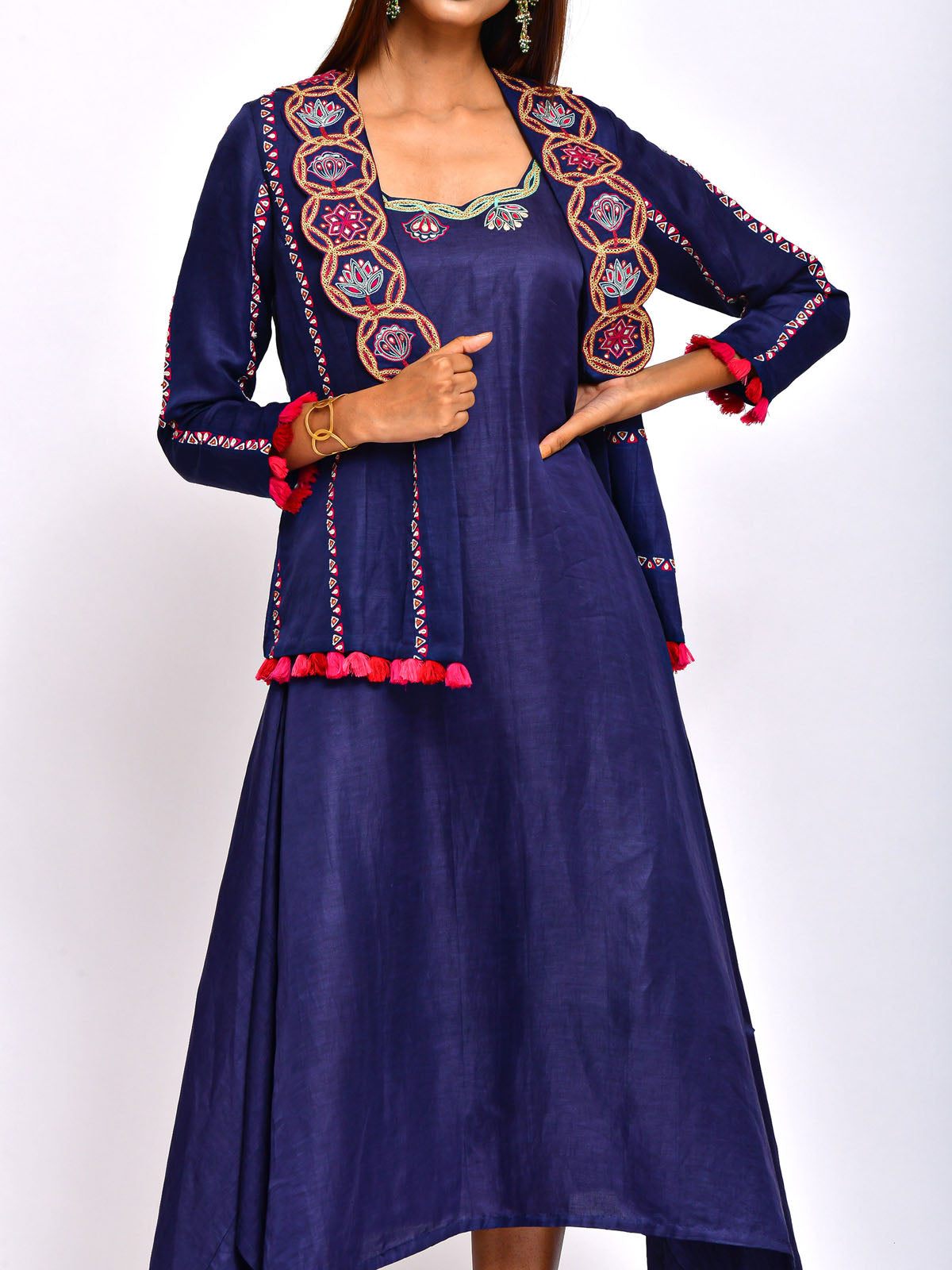 Kamal Embroidered jacket With Dress