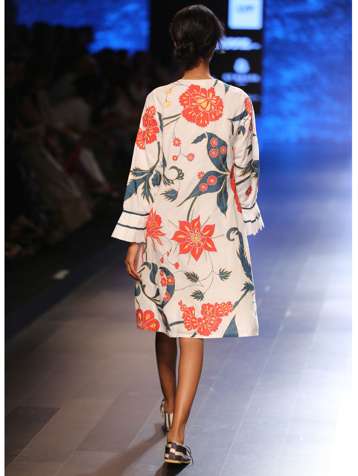 Bagh Applique Front Open Tunic Dress