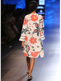 Bagh Applique Front Open Tunic Dress