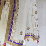 Ivory Gota Zaal Saree With Fushica Gota Blouse
