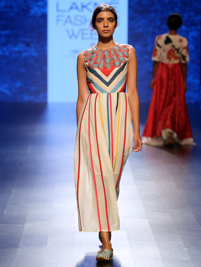 Our Bagh Applique Scallop Dress