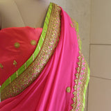 Pink Chiffon Marodi Saree