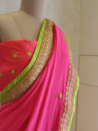 Pink Chiffon Marodi Saree