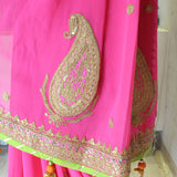 Pink Chiffon Marodi Saree