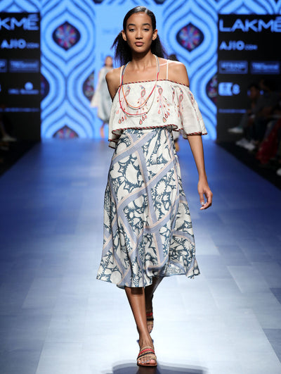 Alia Bhatt In Our Love For Stripes Printed Off Shoulder Dress