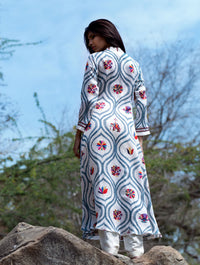 Stripes Printed Teal Kurta