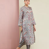 Morbagh Grey Printed Kurta