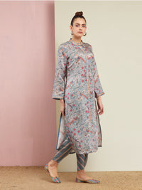 Morbagh Grey Printed Kurta