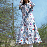 Stripes Printed Teal Kurta