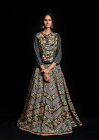 Black vintage garden lehenga