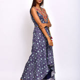 Kamal Navy Blue Embroidered And Printed Jumpsuit
