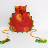 Red Buta Shibori Potli Bag