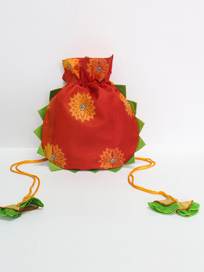 Red Buta Shibori Potli Bag