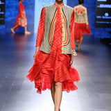 Taapsee Pannu In Our Bagh Applique Jacket And Stripe Dress