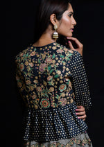 Black vintage garden lehenga