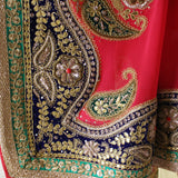 Red Heavy Chandbali Saree