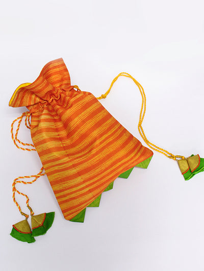 Amber Buta Shibori Potli Bag