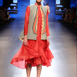 Taapsee Pannu In Our Bagh Applique Jacket And Stripe Dress