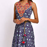 Kamal Navy Blue Embroidered And Printed Jumpsuit