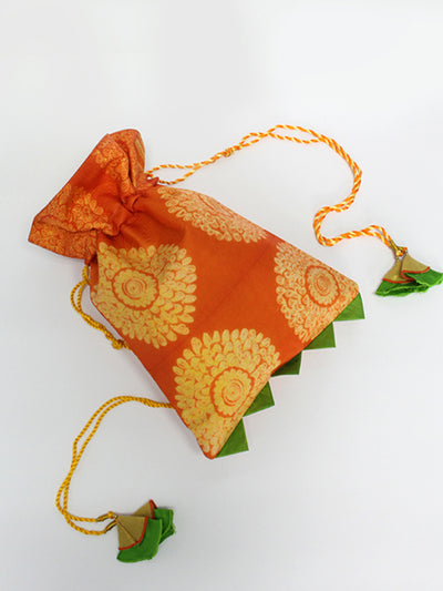 Amber Buta Shibori Potli Bag