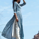 Love For Stripes Printed Teal Kurta