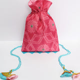 Pink Shibori Potli Bag