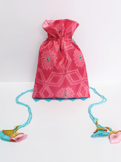 Pink Shibori Potli Bag