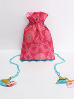 Pink Shibori Potli Bag