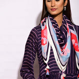 In Bloom Navy Printed Scarf