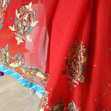 Red Gota Saree