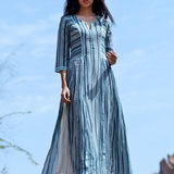 Love For Stripes Printed Teal Kurta
