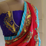 Red Gota Saree