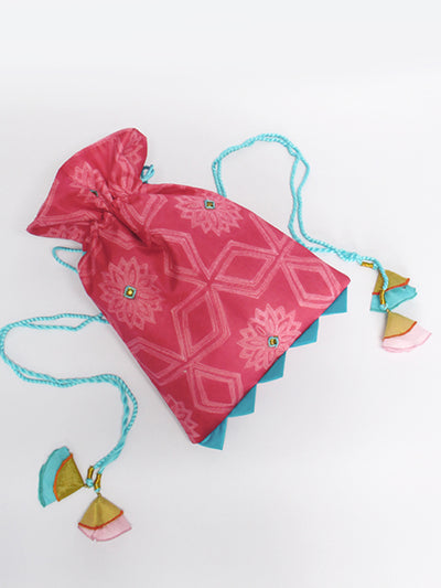 Pink Shibori Potli Bag