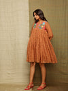 Rose Brown Embroidered Dress