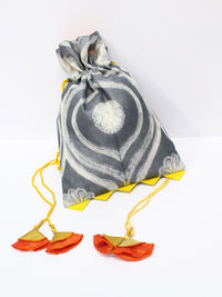 Grey Shibori Potli Bag